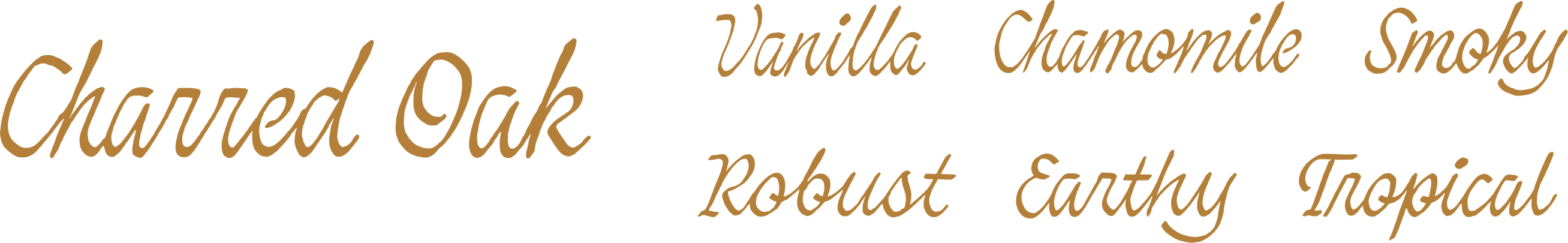Typography example for the text used for the flavors on the bottle